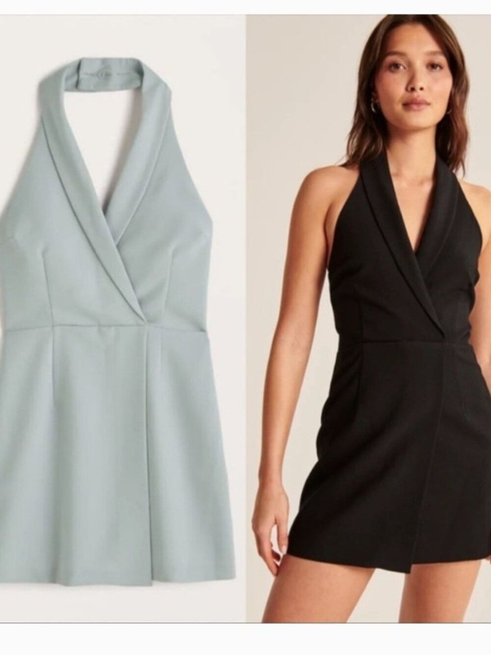 Abercrombie & Fitch Halter Suiting Jumpsuit Romper Dress Blue Size S/T